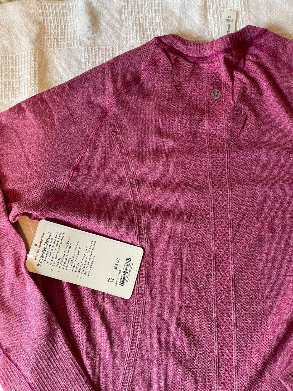 Lululemon Run: Swiftly Tech Long Sleeve Heathered Raspberry - Picture 2 of 3